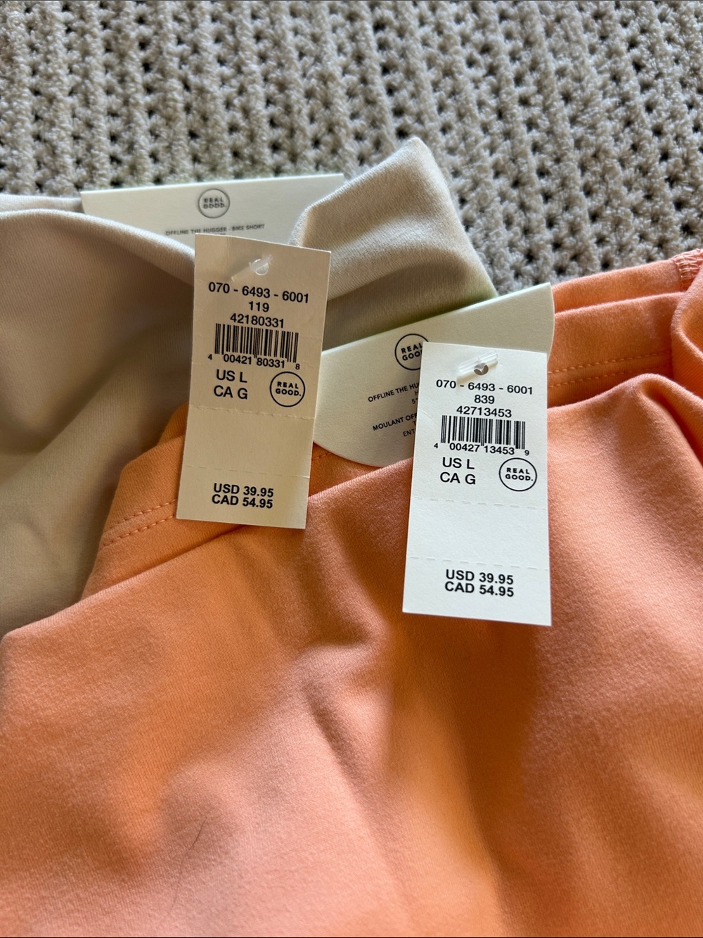 Aerie Offline Women’s High-Waist Active Shorts - Peach and Cream - Picture 4 of 4